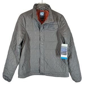 ICEBURG Men's Small Grey Quilted Snap Up Puffer Jacket